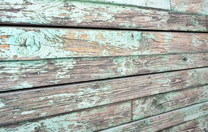 Green Old Painted Wood Textured Slatwall