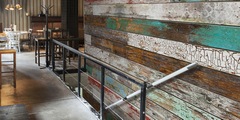 Old Painted Wood 3D Textured Slatwall Creates Amazing Designer Display Walls